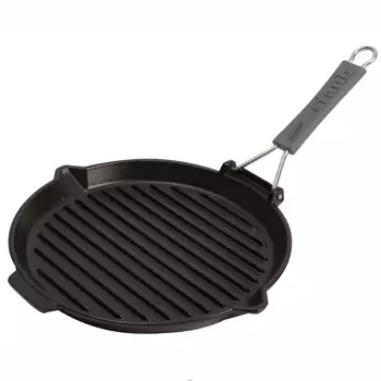 Сковорода для гриля круглая 27 см с силиконовой ручкой Staub