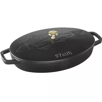 Сковорода овальная для рыбы 33 см Staub чёрный