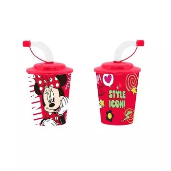 Стакан Disney МИННИ 3D 400 мл с крышкой и трубочкой