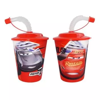 Стакан Disney "Тачки 3" 400 мл с крышкой и трубочкой