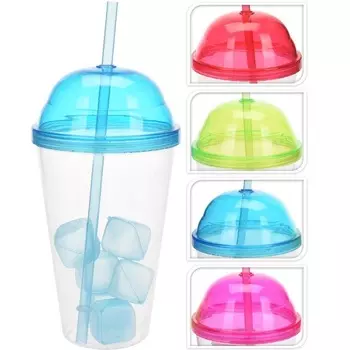 Стакан для воды с соломкой 550 мл Excellent Houseware в ассортименте