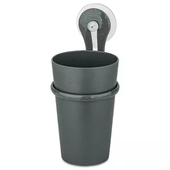 Стакан для зубных щёток на присоске Koziol Loop organic тёмно-серый