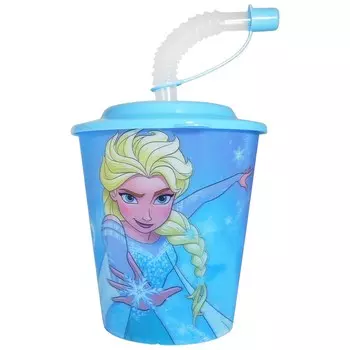 Стакан с крышкой и трубочкой 400 мл "Холодное сердце" Disney