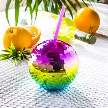 Стакан в форме диско-шара с соломкой Excellent Houseware