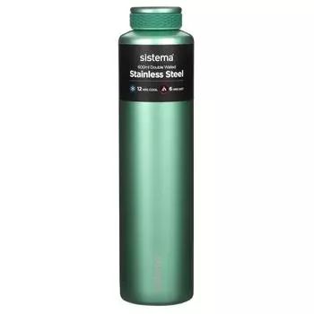Стальная бутылка 600 мл Sistema Chic зелёный