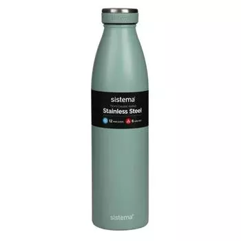 Стальная бутылка 750 мл Sistema мятный