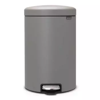 Стальной бак для мусора с педалью 20 л Brabantia NewIcon серый