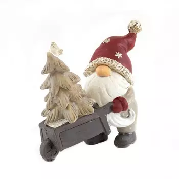 Статуэтка 11 см Азалия Гном с ёлкой красный