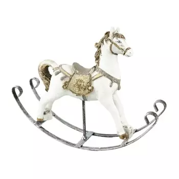 Статуэтка 21 см Азалия Лошадка белый-бронзовый