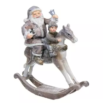 Статуэтка 21 см Royal Collection Санта-Клаус на лошадке-качалке