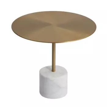 Столик журнальный asgard, D44 см, латунь/белый