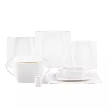 Столовый сервиз на 6 персон Thun Eye отводка золото 25 предметов