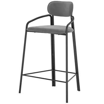 Стул полубарный Latitude Ror Round чёрный-серый