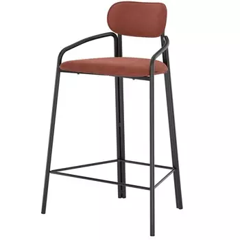 Стул полубарный Latitude Ror Round чёрный-тёмно-красный