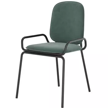 Стул Latitude Ror Double Frame велюр чёрный-зелёный