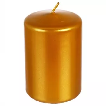 Свеча классическая 9 x 6 см Adpal металлик золотой