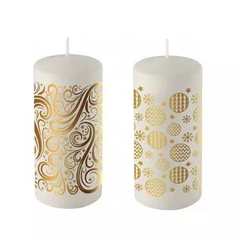 Свеча столб Kukina Raffinata золото в ассортименте