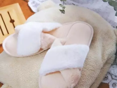 Тапочки №3 (бело-беж) S Женские