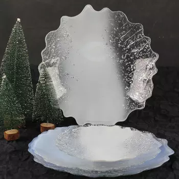 Тарелка 21 см Akcam Аура белое серебро