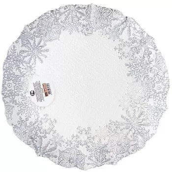 Тарелка 28 см Akcam Снежные узоры белый