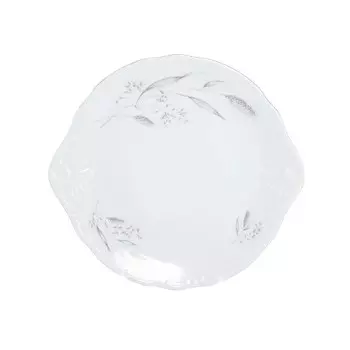 Тарелка для торта 27 см Thun Констанция cеребряные колосья