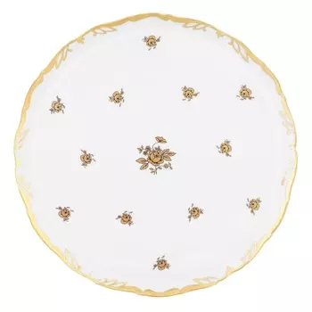Тарелка для торта Queen's Crown Золотая роза 30 см