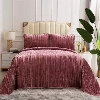 Комплект покрывало и наволочки 240 х 260 см Sofi de Marko Теона пепельно-розовый