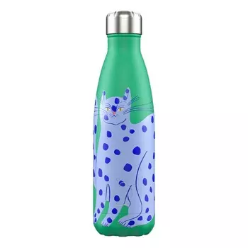 Термос 500 мл Chilly's Bottles Artist Agathe Singer Blue cat