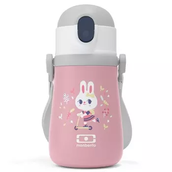 Термос детский 360 мл Monbento Stram pink bunny