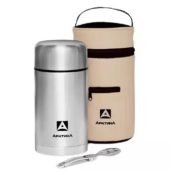 Термос с чехлом 1 л Арктика металлик