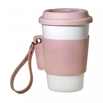 Термостакан с ручкой 410 мл МФК розовый