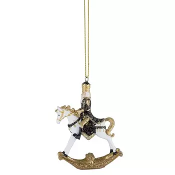 Украшение подвесное Азалия Щелкунчик на лошадке чёрный