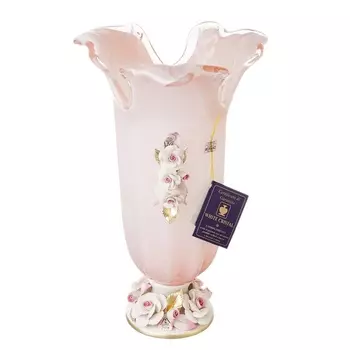 Ваза 37 см White Cristal Розовый кварц