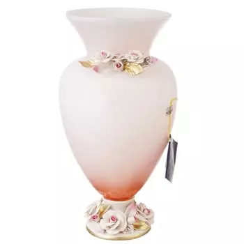 Ваза White Cristal Розовый кварц