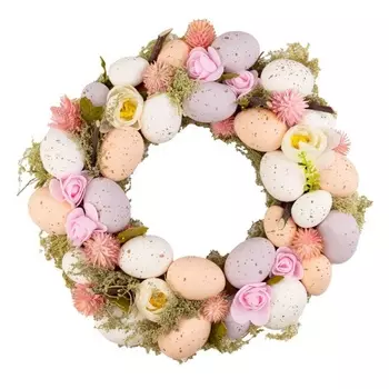 Венок пасхальный 33 см Азалия розовый