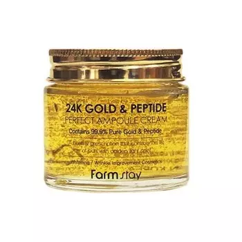ампульный крем с золотом и пептидами farmstay 24k gold &amp; peptide perfect ampoule cream