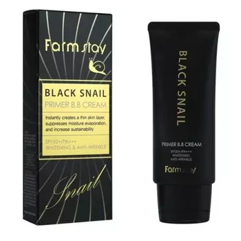 бб крем с муцином черной улитки farmstay black snail primer b.b cream spf50+/pa+++