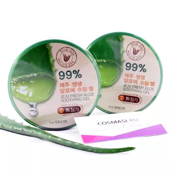 гель с алоэ универсальный увлажняющий the saem jeju fresh aloe soothing gel 99%