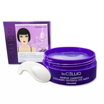 гидрогелевые патчи с коллагеном dr.cellio marine luminous collagen waterful eye patch