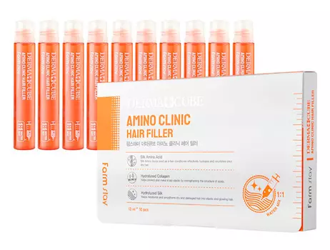 интенсивный филлер для волос с аминокислотами farmstay derma сube amino clinic hair filler