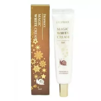 крем осветляющий антивозрастной с муцином улитки deoproce magic white cream snail