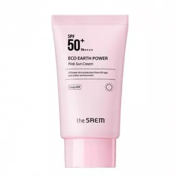 крем солнцезащитный the saem eco earth power pink sun cream spf50+ pa++++