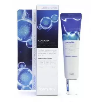 лифтинг-сыворотка для кожи вокруг глаз с коллагеном farmstay collagen water full moist rolling eye serum