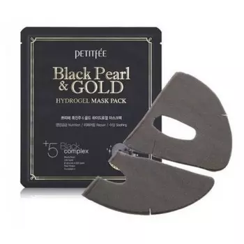 маска для лица гидрогелевая с черным жемчугом и золотом petitfee black pearl &amp; gold hydrogel mask pack