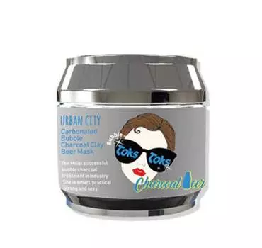 маска для лица глиняно-пузырьковая очищающая baviphat urban city carbonated charcoal clay beer mask