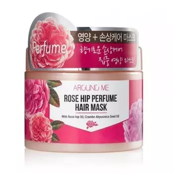 маска для поврежденных волос welcos around me rose hip perfume hair mask