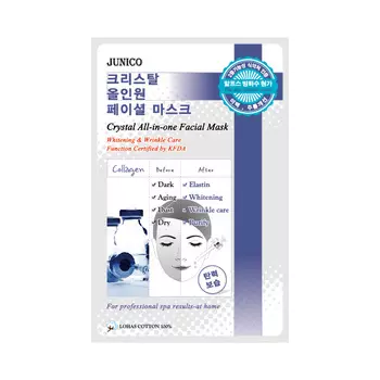 маска тканевая c коллагеном mijin junico crystal all-in-one facial mask collagen