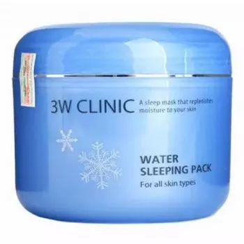маска увлажняющая для лица ночная 3w clinic water sleeping pack