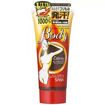 массажный гель-скраб для тела с морской солью sana esteny hot massage body ultra super hard