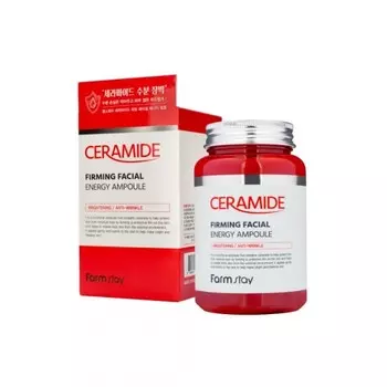 многофункциональная ампульная сыворотка с керамидами farmstay ceramide firming facial energy ampoule